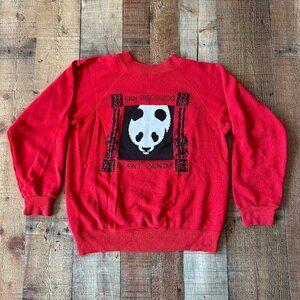 Vintage 1987 San Diego Zoo Giant Panda Sweatshirt Hanes Red S